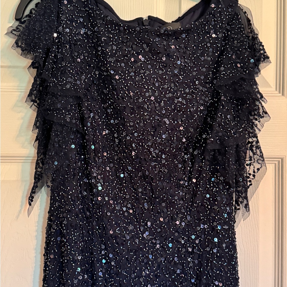 Adrianna Papell Midnight Sequin Gown